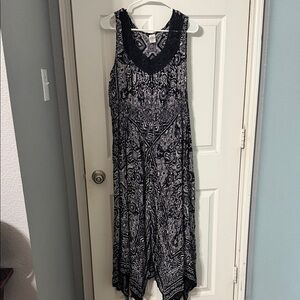 Bila Black and White Asymmetrical Maxi Dress